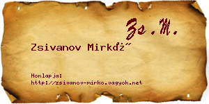 Zsivanov Mirkó névjegykártya